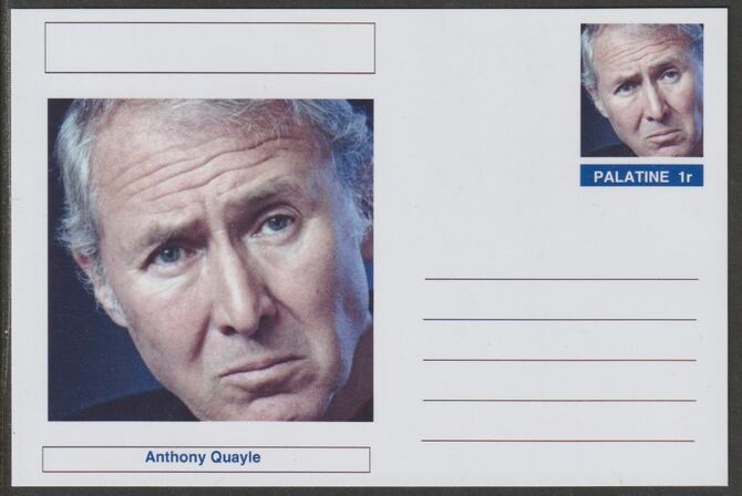 Palatine (Fantasy) Personalities - Anthony Quayle (actor) postal stationery card unused and fine, stamps on personalities, stamps on films, stamps on movies, stamps on cinema, stamps on 