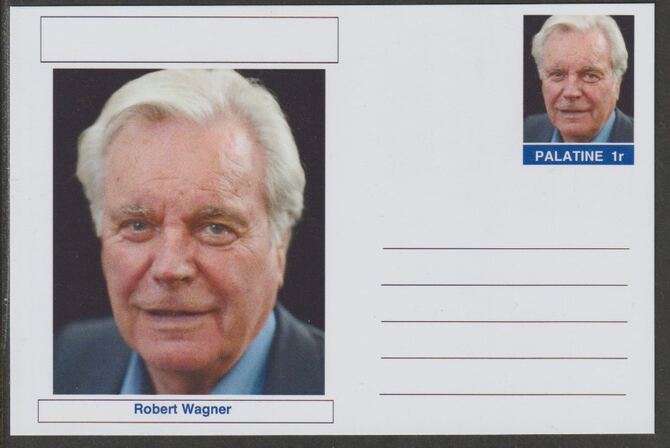 Palatine (Fantasy) Personalities - Robert  Wagner (actor) postal stationery card unused and fine, stamps on personalities, stamps on films, stamps on movies, stamps on cinema, stamps on 