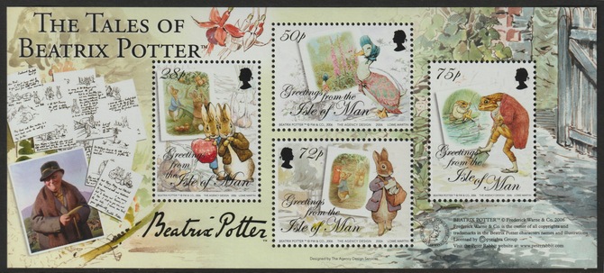 Isle of Man 2006 The Tales of Beatrix Potter perf m/sheet unmounted mint SG MS1330, stamps on literature, stamps on potter, stamps on animals
