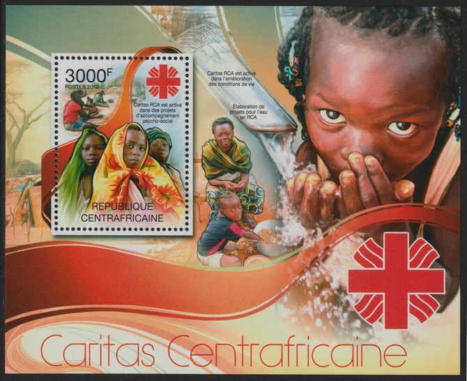 Central African Republic 2012 Charity Organisations perf s/sheet containing 1 value unmounted mint, stamps on humanitarians, stamps on medical