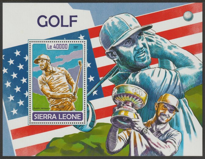 Sierra Leone 2017 Golf perf deluxe sheet containing one value unmounted mint, stamps on sport, stamps on golf