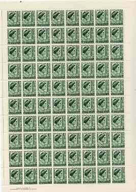 Australia 1950 Queen Elizabeth 1.5d green in complete double pane sheet of 160, SG 236 (few split perfs) unmounted mint, stamps on , stamps on  stamps on australia 1949 queen elizabeth 1.5d green in complete double pane sheet of 160, stamps on  stamps on  sg 236 (few split perfs) unmounted mint