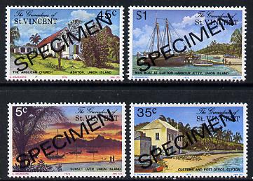 St Vincent - Grenadines 1976 Union Island #1 set of 4 opt'd Specimen unmounted mint, as SG 74-77, stamps on tourism