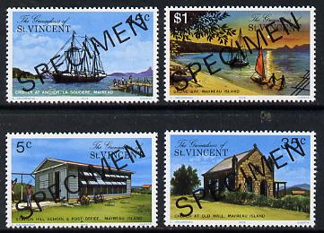 St Vincent - Grenadines 1976 Mayreau Island set of 4 opt'd Specimen unmounted mint, as SG 89-92, stamps on , stamps on  stamps on tourism