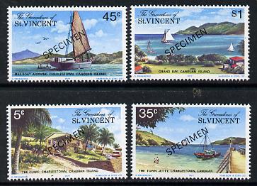 St Vincent - Grenadines 1977 Canouan Island #1 set of 4 opt'd Specimen unmounted mint, as SG 106-109, stamps on , stamps on  stamps on tourism