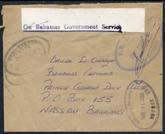 Bahamas 1976 On Bahamas Government Service label on OHMS cover cancelled San Andros, stamps on , stamps on  stamps on bahamas 1976 on bahamas government service label on ohms cover cancelled san andros