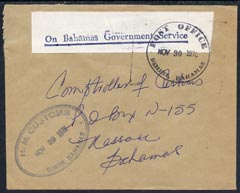 Bahamas 1976 On Bahamas Government Service label on OHMS cover cancelled Bimini, stamps on 