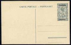 Belgian Congo - Ruanda Urundi 1928 45c p/stat card showing natives, unused & pristine, stamps on 