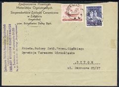 Poland 1950 Groszy cover  cancelled SWIDNICA , stamps on , stamps on  stamps on poland 1950 groszy cover  cancelled swidnica 