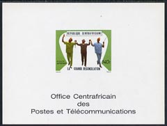 Central African Republic 1971 Reconciliation 140f deluxe proof card in full issued colours, SG228, stamps on 
