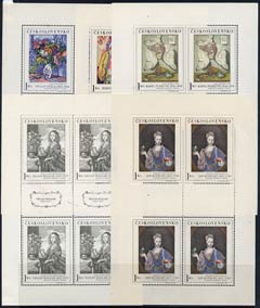 Czechoslovakia 1966 Art (1st series) set of 5 each in unmounted mint sheetlets of 4, SG 1619-23 cat A3238, stamps on , stamps on  stamps on czechoslovakia 1966 art (1st series) set of 5 each in unmounted mint sheetlets of 4, stamps on  stamps on  sg 1619-23 cat \a3238