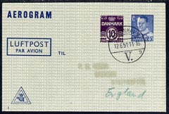 Aerogramme - Denmark 1951 50ore (10 + 40) printed Aerogramme (type 3)  with clear 12.6.51 cancel