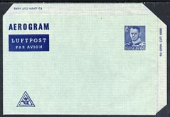 Denmark 1953 60ore aerogram form very fine mounted mint without control number, stamps on , stamps on  stamps on denmark 1953 60ore aerogram form very fine mounted mint without control number