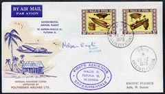 Wallis & Futuna 1979 stage 5 Flight cover of Samoa-Wallis Experimental Flight, with special cachet & signed by Flight Manager, with full flight details (only 400 covers c..., stamps on 