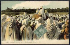 Tunisia 1910 picture postcard, stamps on 