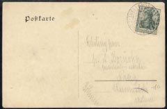 Germany 1906 PPC bearing 1902 5pf green with TPO, clean, stamps on 