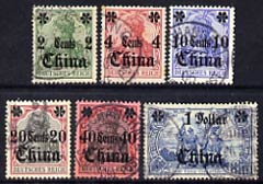 Germany - POs IN CHINA 1905 no wmk used seln with 2c, 4c, 10c, 20c, 40c & 1d, SG 37-41 & 43 cat 0, stamps on 