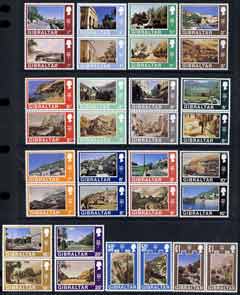 Gibraltar 1971 Views Old & New definitive set of 32 (16 se-tenant pairs) superb unmounted mint SG 255-86, stamps on 