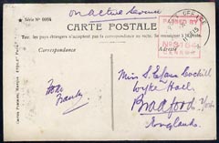 Great Britain 1915 KG5 OAS postcard FPO cancel addressed to Bradford with censor mark, fine, stamps on , stamps on  kg5 , stamps on 