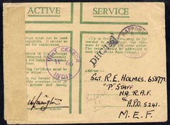 India Active Service cover to Middle East Forces, stamps on 