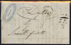 Italy 1854 pre stamp entire with TORINO date stamp, stamps on , stamps on  stamps on italy 1854 pre stamp entire with torino date stamp