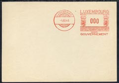 Luxembourg 1946 proof of meter franking on large piece valued 000