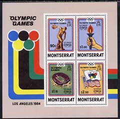 Montserrat 1984 Los Angeles Olympic games m/sheet unmounted mint with inv wmk, SG MS599w, stamps on 