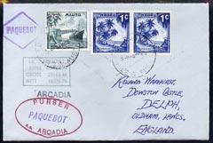 Nauru used in Sydney (New South Wales) 1968 Paquebot cover to England carried on SS Arcadia with various paquebot and ships cachets, stamps on , stamps on  stamps on paquebot