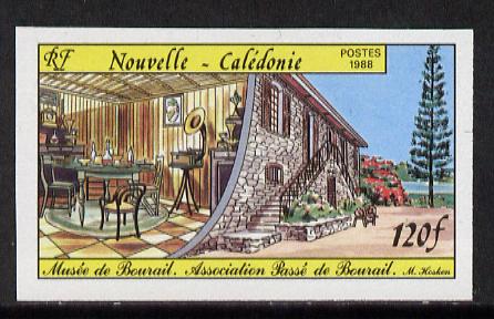 New Caledonia 1988 Bourail Museum 120f imperf from limited printing unmounted mint, as SG 833*, stamps on , stamps on  stamps on buildings    architecture    museums