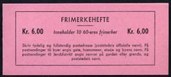 Booklet - Norway 1964 6kr booklet (Reef knot) complete and very fine, SG SB39, stamps on , stamps on  stamps on booklet - norway 1964 6kr booklet (reef knot) complete and very fine, stamps on  stamps on  sg sb39