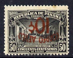 Panama 1937 Air 10c on 50c with surch inverted (only 1 sheet recorded) brown gum but unmounted mint SG 324a, stamps on , stamps on  stamps on panama 1937 air 10c on 50c with surch inverted (only 1 sheet recorded) brown gum but unmounted mint sg 324a