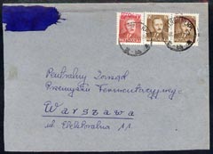 Poland 1951 Cover cancelled OSTROW WLKP, stamps on , stamps on  stamps on poland 1951 cover cancelled ostrow wlkp
