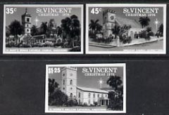 St Vincent 1976 Christmas 35c, 45c & $1.25 imperf photographic proofs a SG 494, 5 & 7, stamps on 