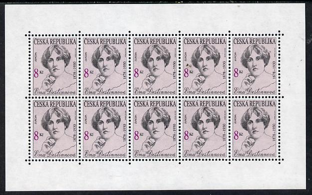 Czech Republic 1996 Europa - Famous Women - Ema Destinnova (singer) perf sheetlet of 10 values, unmounted mint, SG 130, stamps on personalities, stamps on europa, stamps on music, stamps on women