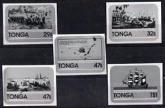 Tonga 1981 Port Au Prince set of 5 stamp sized photographic proofs, scarce thus, as SG 798-802, stamps on 