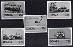 Tonga 1981 Port Au Prince set of 5 stamp sized photographic proofs, scarce thus, as SG 798-802, stamps on xxx