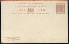 Turks & Caicos Islands 1.5d + 1.5d reply paid p/stat card unused, reply stained on back & trimmed o/w fine, stamps on 