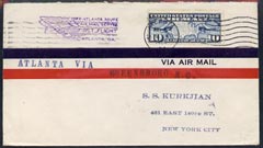 United States 1928 First Flight cover - Atlanta to New York, stamps on 
