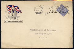 Great Britain 1926 illustrated Dunlop cover to USA bearing KG5 2.5d with DR/Co (reversed) perfin, cover opened out for display, stamps on , stamps on  stamps on , stamps on  stamps on  kg5 , stamps on  stamps on 