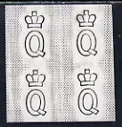 Queensland Watermark proof from Dandy roller similar to wmk type W6, 4 impressions on card, stamps on 