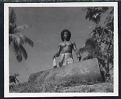 Fiji 1951 Fijian Beating Lali B&W photograph (2.5 x 2.0 in) as sumitted by the government as suggestion for a new stamp issue, with official h/stamp on reverse, stamps on 