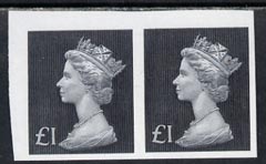 Great Britain 1972-96 Machin 1 grey-black unmounted mint imperf pair, stamps on , stamps on  stamps on great britain 1972-96 machin 1 grey-black unmounted mint imperf pair