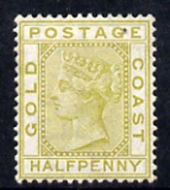 Gold Coast 1876-84 QV 1/2d olive-yellow very fine mounted mint SG4, stamps on , stamps on  stamps on , stamps on  stamps on  qv , stamps on  stamps on 