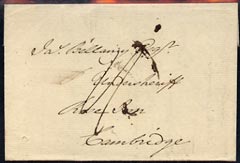 Great Britain 1802 pre-stamp entire to Cambridge, clean and fine, stamps on , stamps on  stamps on great britain 1802 pre-stamp entire to cambridge, stamps on  stamps on  clean and fine