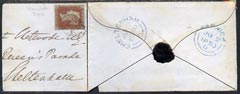 Great Britain 1850 part cover bearing imperf  1d star with 848 Warwick numeral canc, b/stamped Cheltenham & Warwick cds both in blue, stamps on , stamps on  stamps on great britain 1850 part cover bearing imperf  1d star with 848 warwick numeral canc, stamps on  stamps on  b/stamped cheltenham & warwick cds both in blue