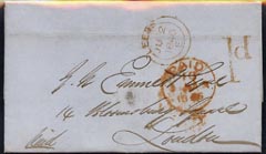 Great Britain 1846 cover to London with 1d & Leeds d/ring both in red, stamps on 