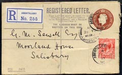 Great Britain 1917 KG5 3d p/stat reg env to Salisbury with additional 1d, stamps on , stamps on  stamps on , stamps on  stamps on  kg5 , stamps on  stamps on 