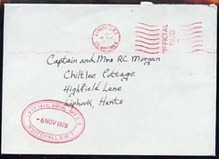 Great Britain 1978 Official cover from Chief Naval Signal Officer, Whitehall (Military Mail), stamps on 