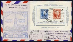 United States 1947 First Flight cover to Scotland with special FAM 24 cachet , stamps on , stamps on  stamps on , stamps on  stamps on scots, stamps on  stamps on scotland