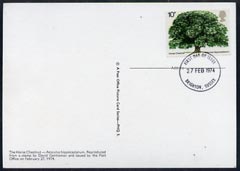 Great Britain 1974 British Trees 10p PHQ card used on first day of issue, stamps on 